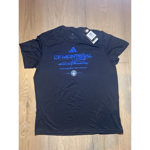 Adidas Women's Standard CF Vintage World‎ Pre-Game T-Shirt, Black/Fc Montreal L - Picture 2 of 6